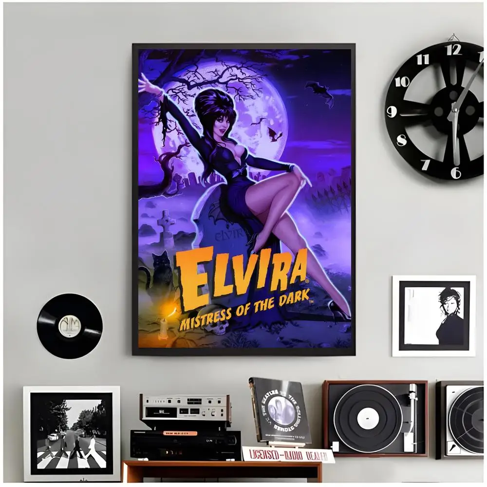 horror movie E-Elvira Mistress of the Dark Poster Modern Wall Art Home Decor Living Room Decorative Print Unframed