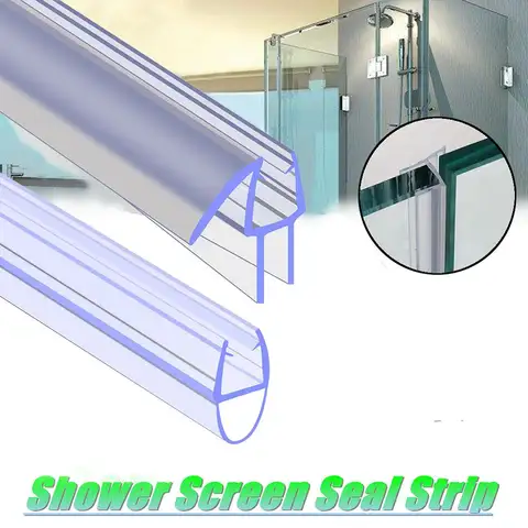 Portable Sealing Strips Shower Screen Seal Strip Glass Door Weatherstrip Window Seal Strip Useful Transparent Water Baffle