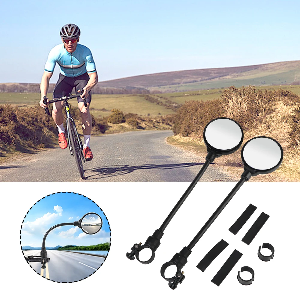 Rotatable And Adjustable Wide Angle Rear View Motorcycle Bike Handlebar Rearview Mirror Shockproof Convex Mirror Universal