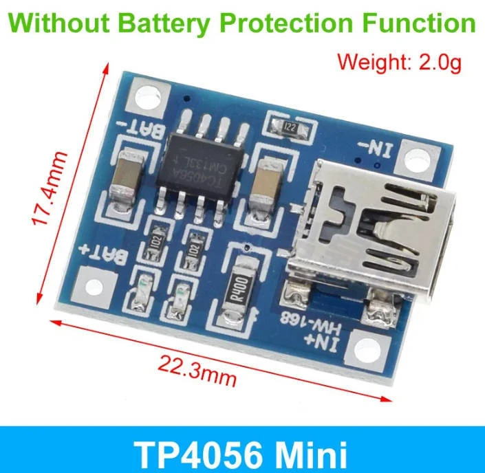 Módulo de carga TP4056, 5 uds., batería de litio 18650 1A, interfaz TYPE-C/MICRO, placa de carga de protección contra sobrecorriente