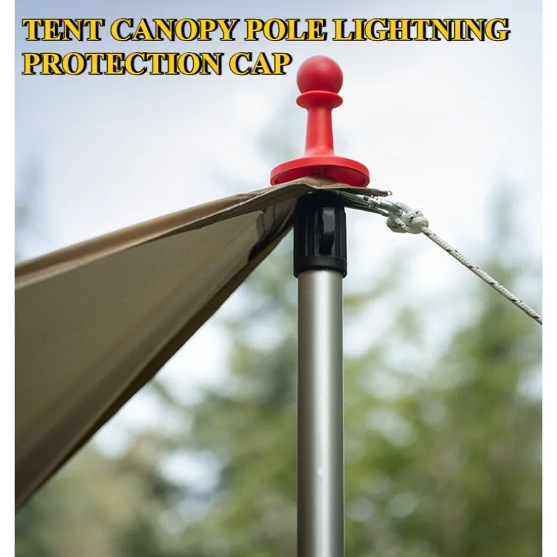4pcs Tent Canopy Pole Lightning Protection Cap Outdoor Camping Rain Plastic Support Rod Security Top Insulation Stationed Picnic