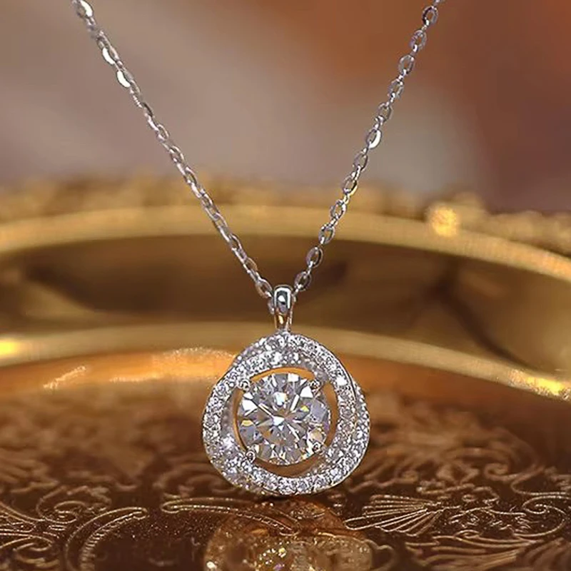 Huitan Chic Knoten Design Dazzling CZ Halskette für Frauen Luxus Silber Farbe Braut Hochzeit Halskette Neue Trendy Schmuck