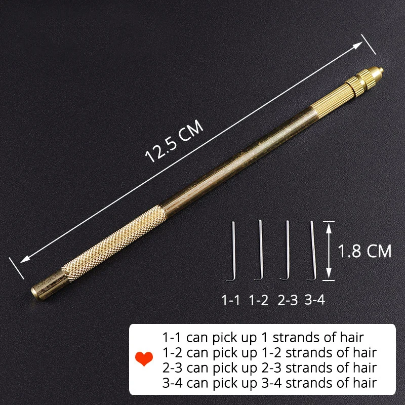 Brass Ventilating Holder With 4 Pieces Stainless Steel Needles Wig Making Kit For Lace Front Wig Needle Set Wig Accessories