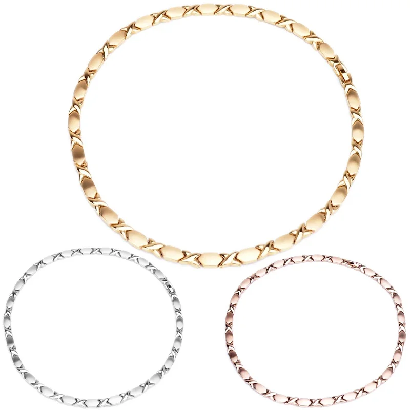 Magnetic Necklace for Men Women Link Chain Cross Stainless Steel Health for arthritis FIR Bio Energy Healing Power Necklaces