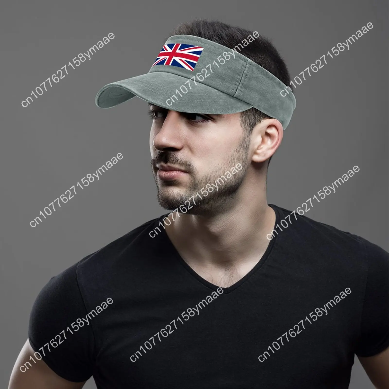 Britain Flag Sun Visor Leaky Top Cowboy Hats Mens Womens Customize Cap Sports Baseball Tennis Golf Caps Empty Open Top Hat