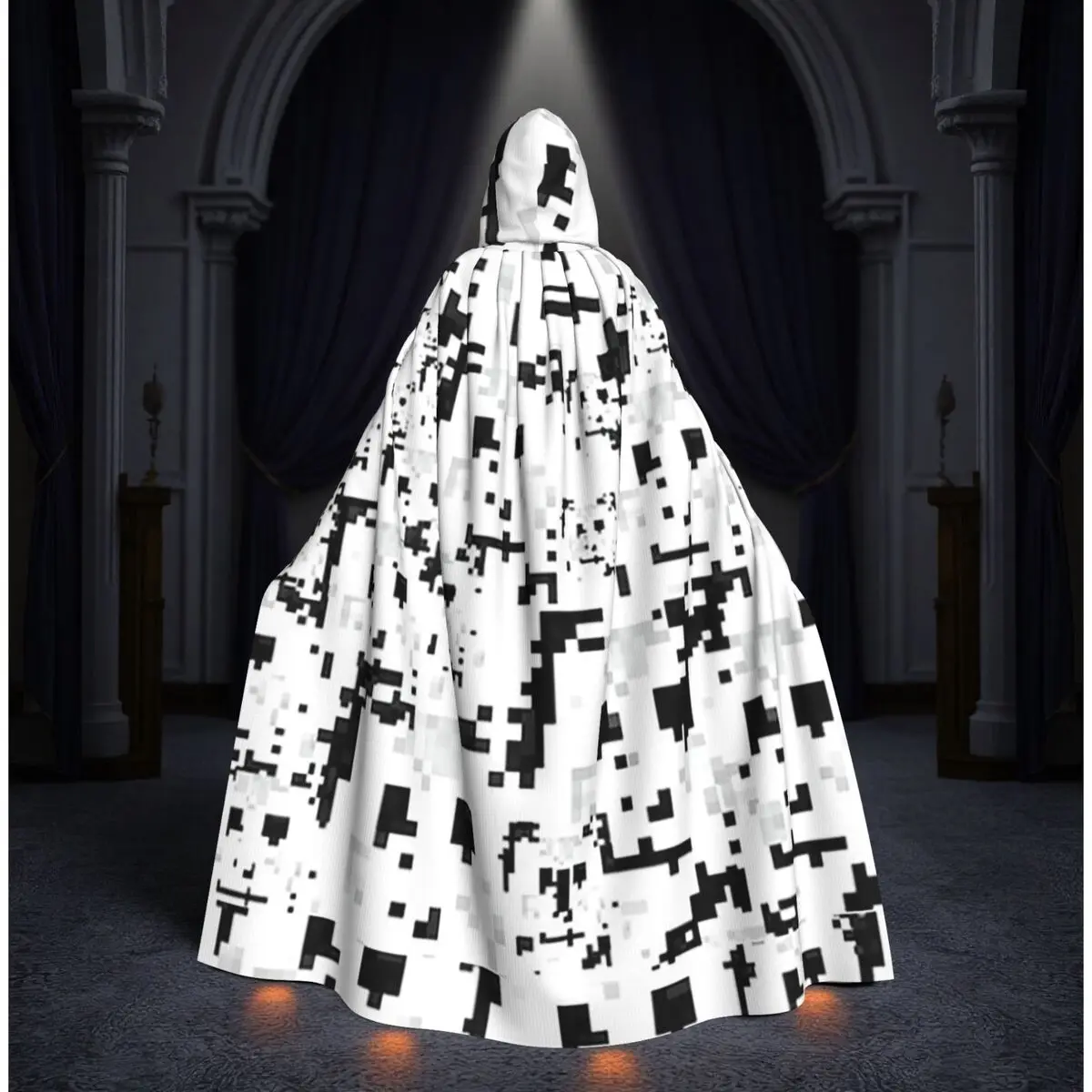 

Anti Facial Recognition Long Hooded Cloak Witch Medieval Costume Cosplay Cape HalloweenParty Adult Unisex