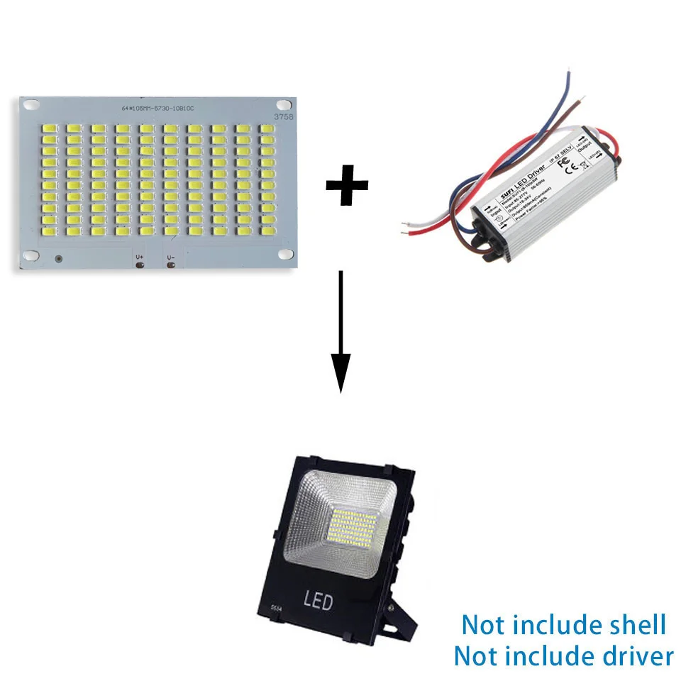 Full Power LED Floodling PCB 50W 100W SMD5730 LED Lamp Bulb LED PCB Board Aluminum Plate 30-34V For LED Spotlight Floodlight