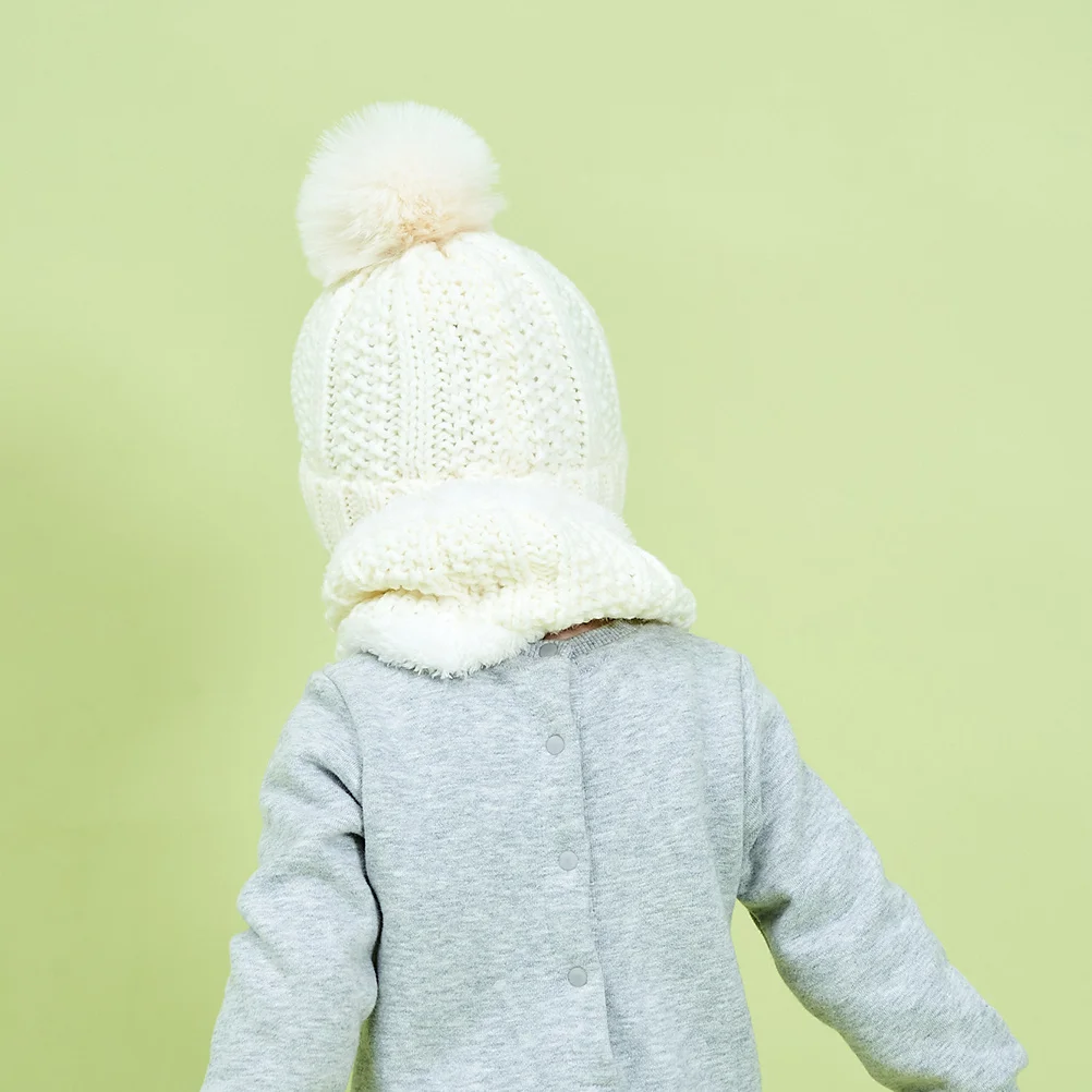 

1Set Baby Knitted Warm Hat Neckerchief Children Winter Hat Scarf Soft Comfortable Kids Cold Weather Hats