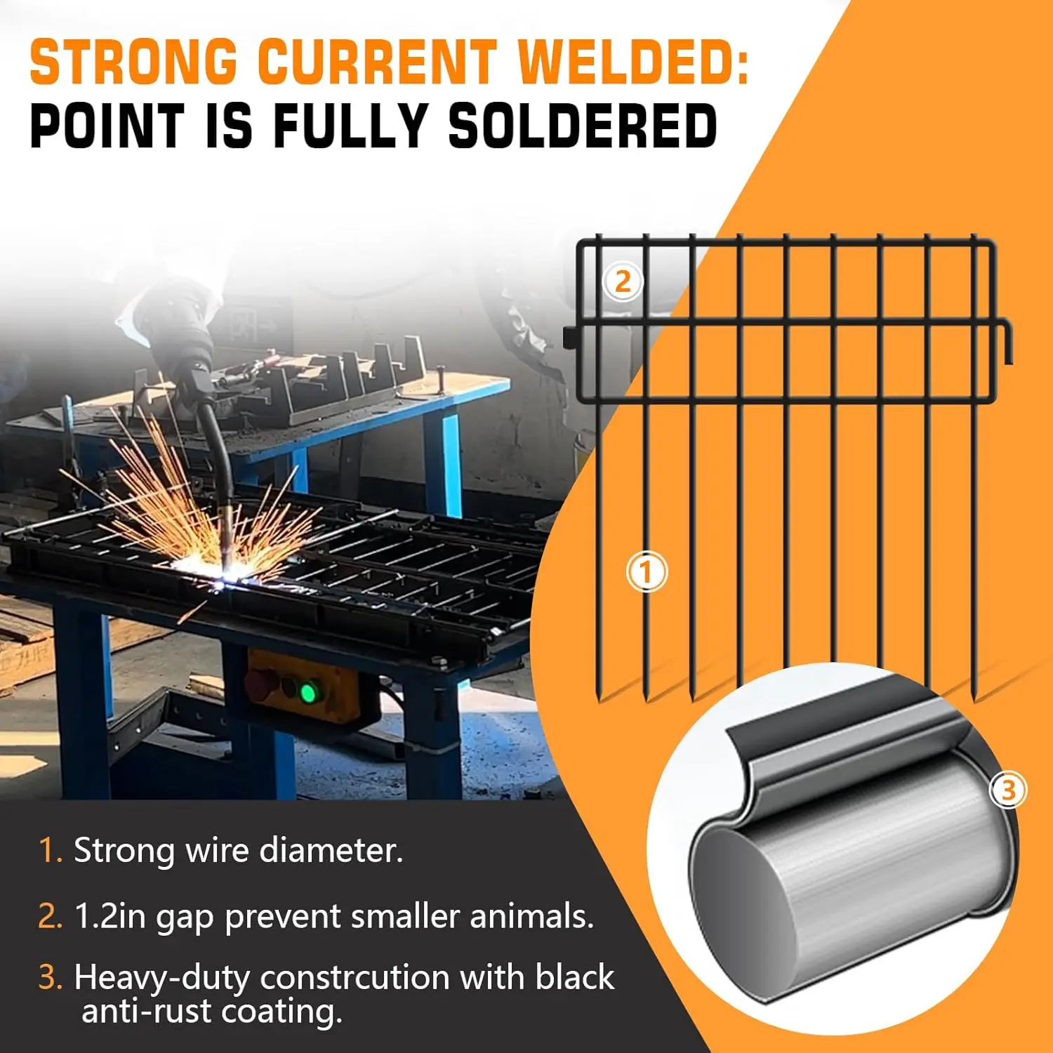 Recinzione barriera per animali senza cifre a 32 pannelli, 32 piedi x 13 pollici, difesa da giardino in metallo per conigli e cani