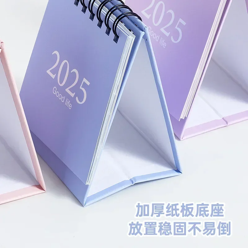 2025 English Solid Color Mini Desk Calendar Creative Decoration Daily Desktop Calendar Memo Plan Study Calendar Office