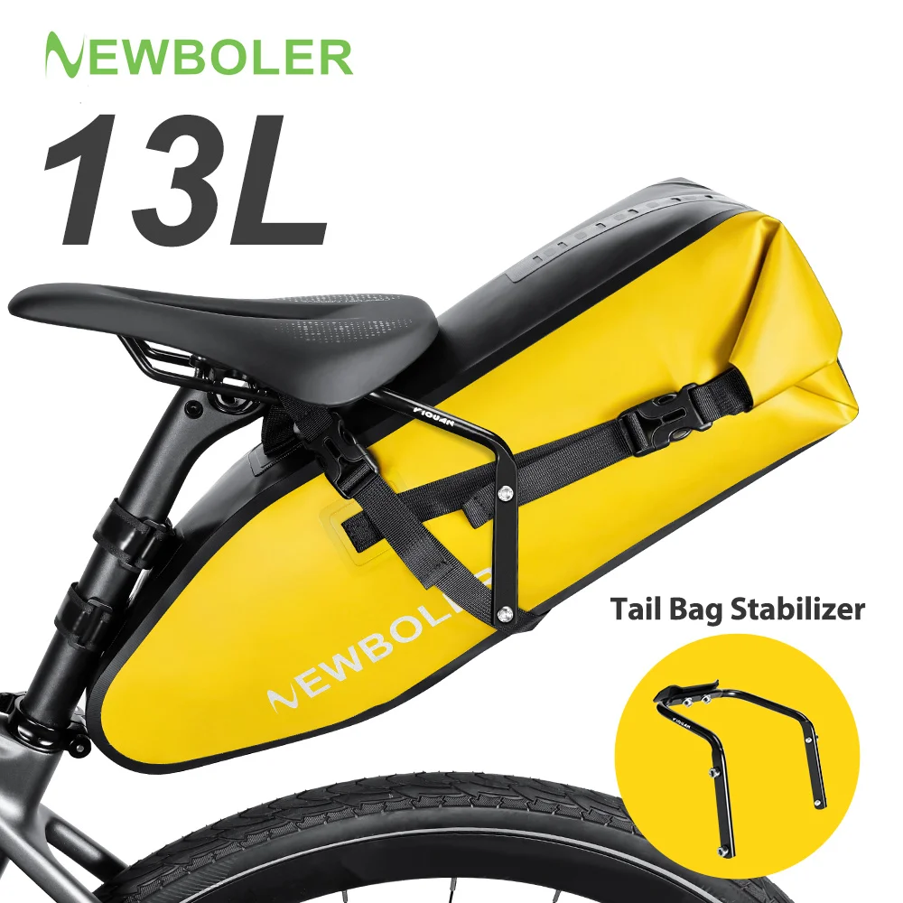 

NEWBOLER Bicycle Bag Waterproof 13L Large Capacity Bicycle Saddle Bag Bicycle Foldable Tail Bag Mountain Bike Road Luggage