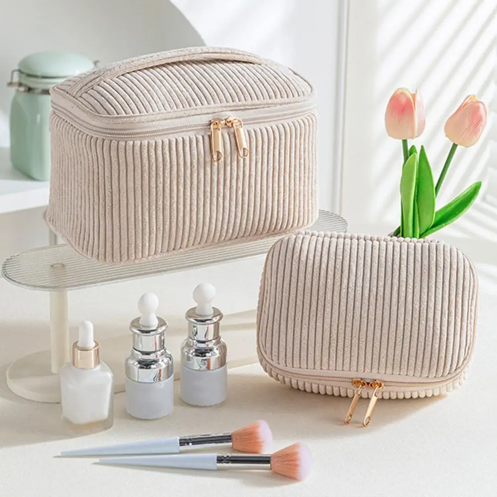 Portable Makeup Organizer Makeup Storage Pouch 4pcs Corduroy Makeup Bag Set Travel Cosmetic Organizer Pouches for Skincare