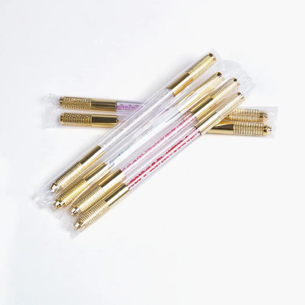 Rhinestone Crystal Handle Dual Head Microblading Pen Tattooing Needle Holder Professional Eyebrow Pen