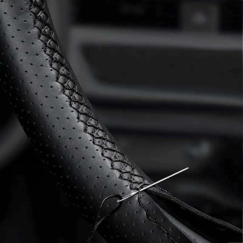 Soft Microfiber Leather Cover For Peugeot 206 2007-2009 207 Citroen C2 DIY Hand Sewing Car Steering Wheel Cover Trim Decorative
