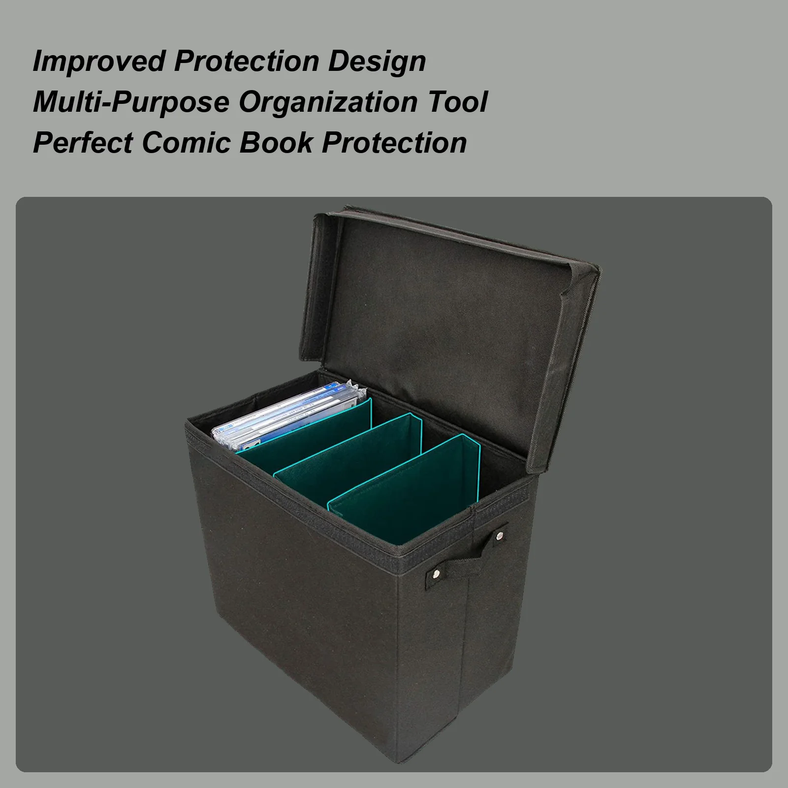 

Comic Book Storage Comic Book Organizer Box With 3 Partition Large Capacity Document Container With Handle For Offices School