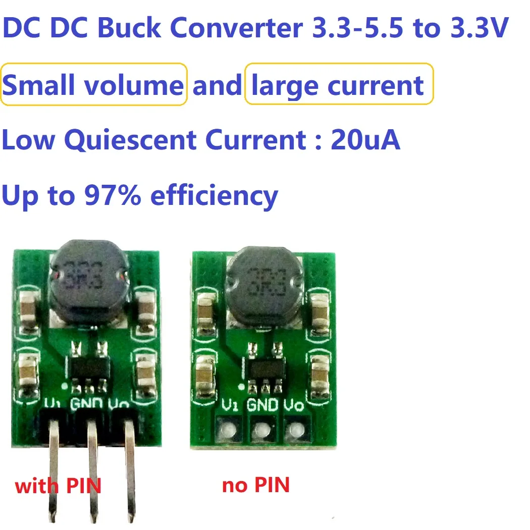 3 Pcs Mini 2A 3.7V 4.2V 4.5V 5V To 3.3V DC DC Buck Step Down Converter Voltage Regulator Module DIY