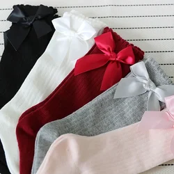 Kids Socks Toddlers Girls Big Bow Knee High Long Soft Cotton Lace Baby Kniekousen Meisje Wholesale Children Clothing Baby Stuff