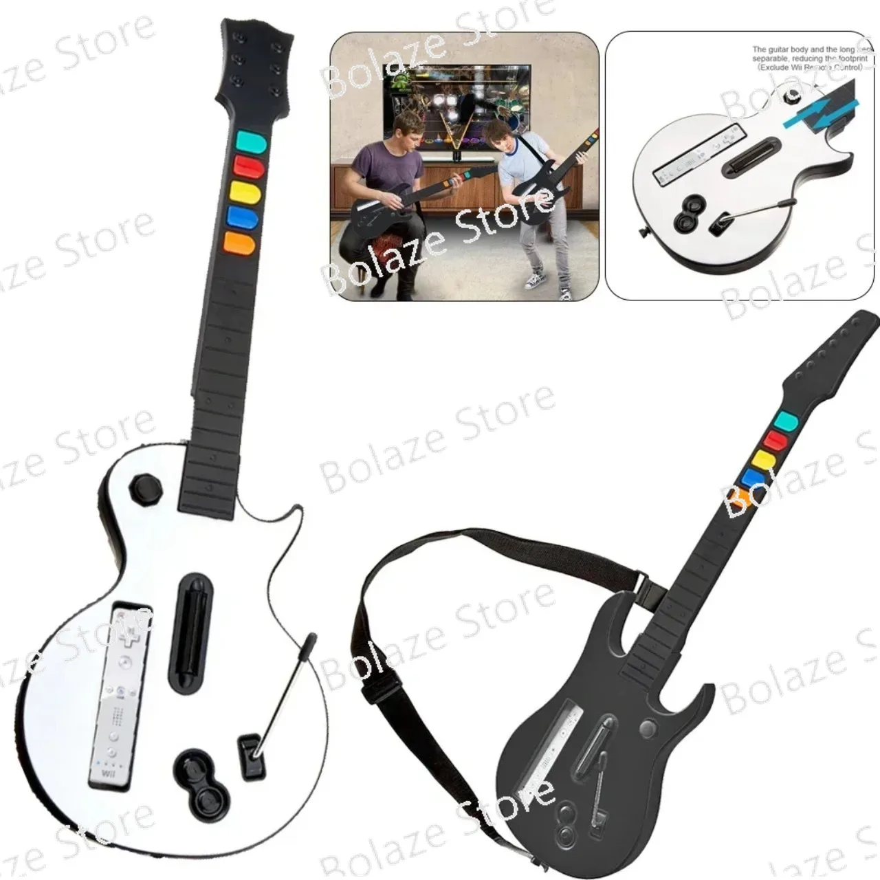 Guitar compatible Clone Hero Rock Band game Remote control joystick console accessory Wireless Guitar Hero controller