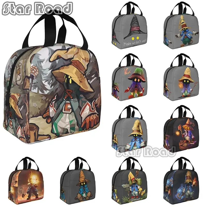 

Gzame Final Fantasy Vivi Ornitier Insulated Lunch Bags Studio Ghibli Portable Thermal Cooler Food Lunch Box Work School Travel