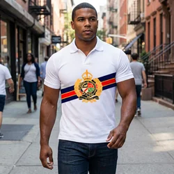 Men's polo shirt survival of the fittest cotton embroidery stitching color classic fashion original design pure cotton quality
