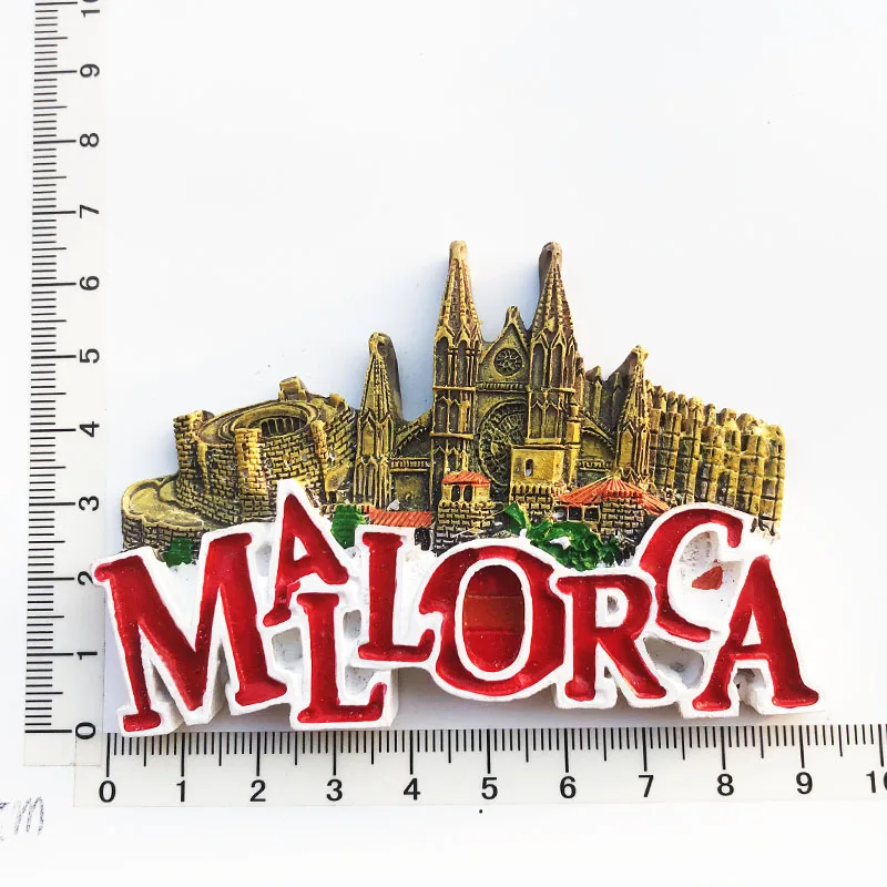 

Fridge magnet gift resin decorations, message stickers, tourist souvenirs for Mallorca Island architecture