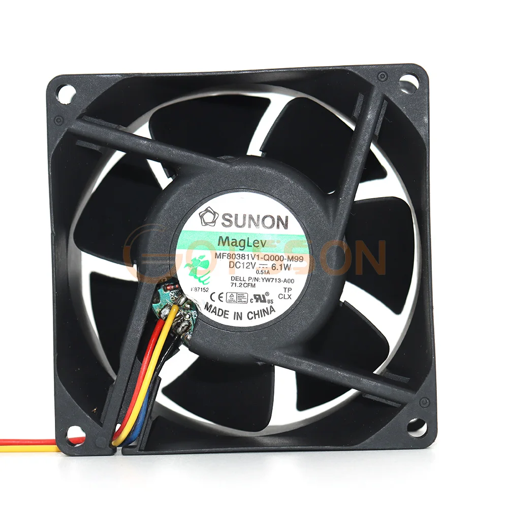 NEW For SUNON MF80381V1-Q000-M99 8038 12V 6.1W 8cm Frequency Converter Fan 8cm 80X80X38mm