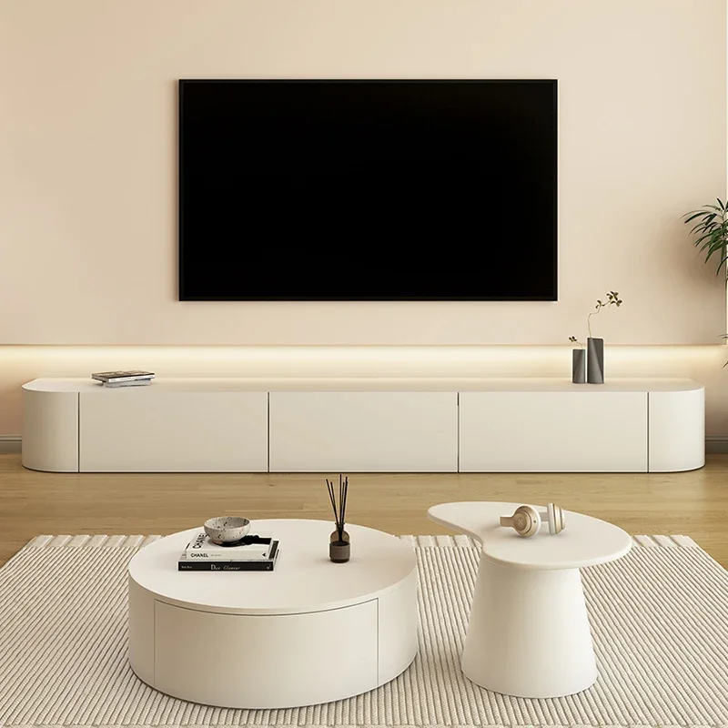 

White Console Tv Stand Cabinet Drawers Minimal Aesthetic Solid Wood Tv Stand Cabinet Rack Storage Mueble Television Decorations