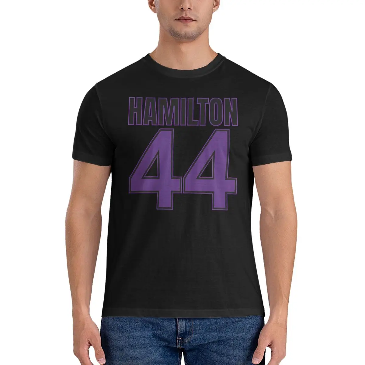 Men's 44 A-Line Dress T Shirts Lewis Hamilton Cotton Clothes Funny Short Sleeve Crewneck Tees Adult T-Shirts