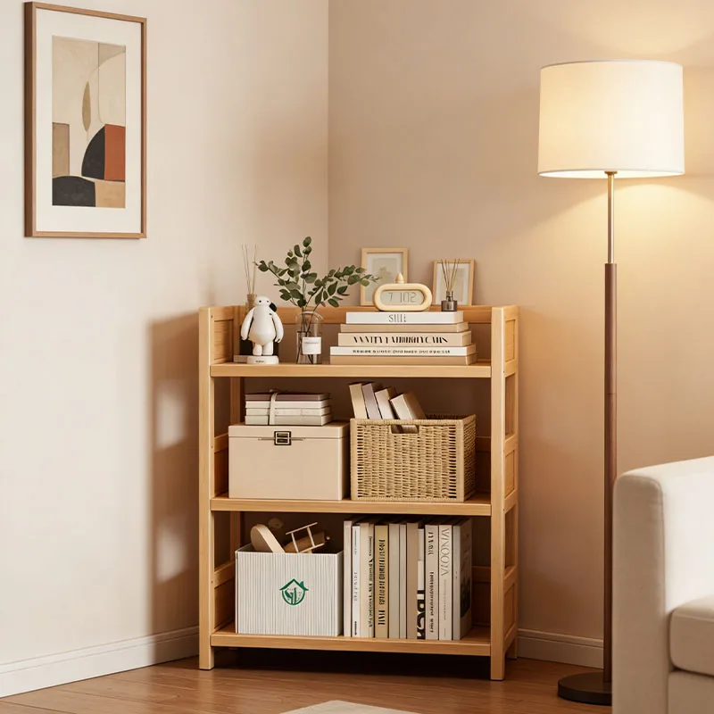 2026 New 1pc Sturdy Bamboo Multi-Layer Storage Shelf with Natural Wood Finish,Multi-Compartment Design-Space-Saving Organizer 책장
