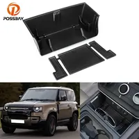 Car Front Central Control Storage Box for Land Rover Defender 90 110 2020-2023 Stowing Tidying Interior Auto Accessories Black