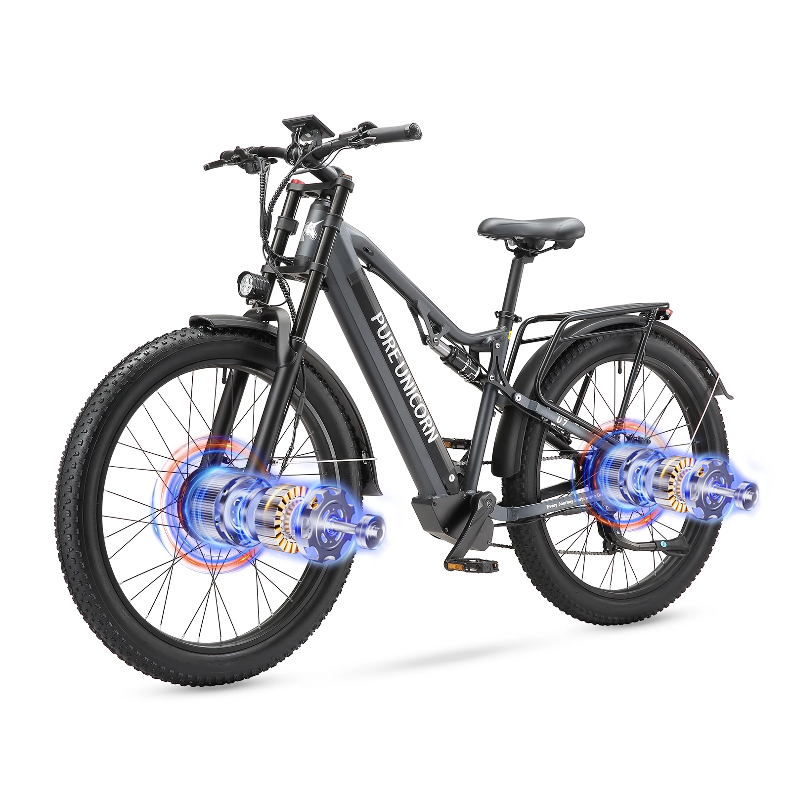 AliExpress PURE UNICORN U7 Dual Motor 48V 2000W 19.2Ah Electric Bike Powerful Adult Ebike 50KM/H Electric Bicycle Fat Tire Mountain Fatbike