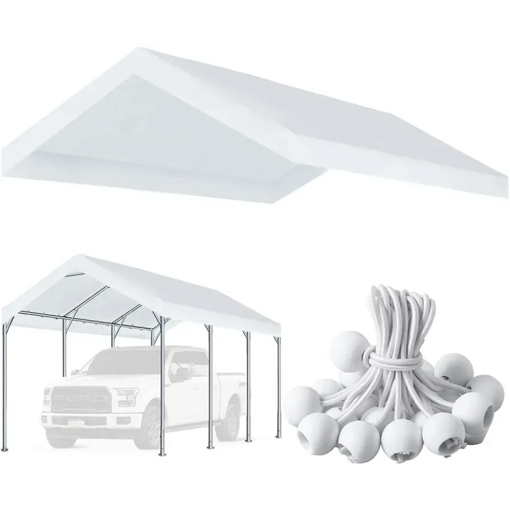 

XMSJ 10'x20' Carport Replacement Canopy Cover for Garage Refuge Tent Party Tent with Top Cover Only, Frame Not Included