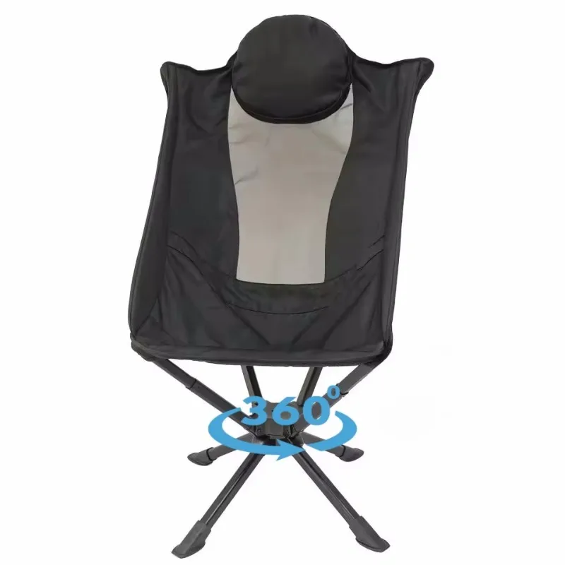

Outdoor Luxury Modern Spinning Metal Camping Chair Portable Folding Camping Chair Camping Picnic Backpack RV Bike