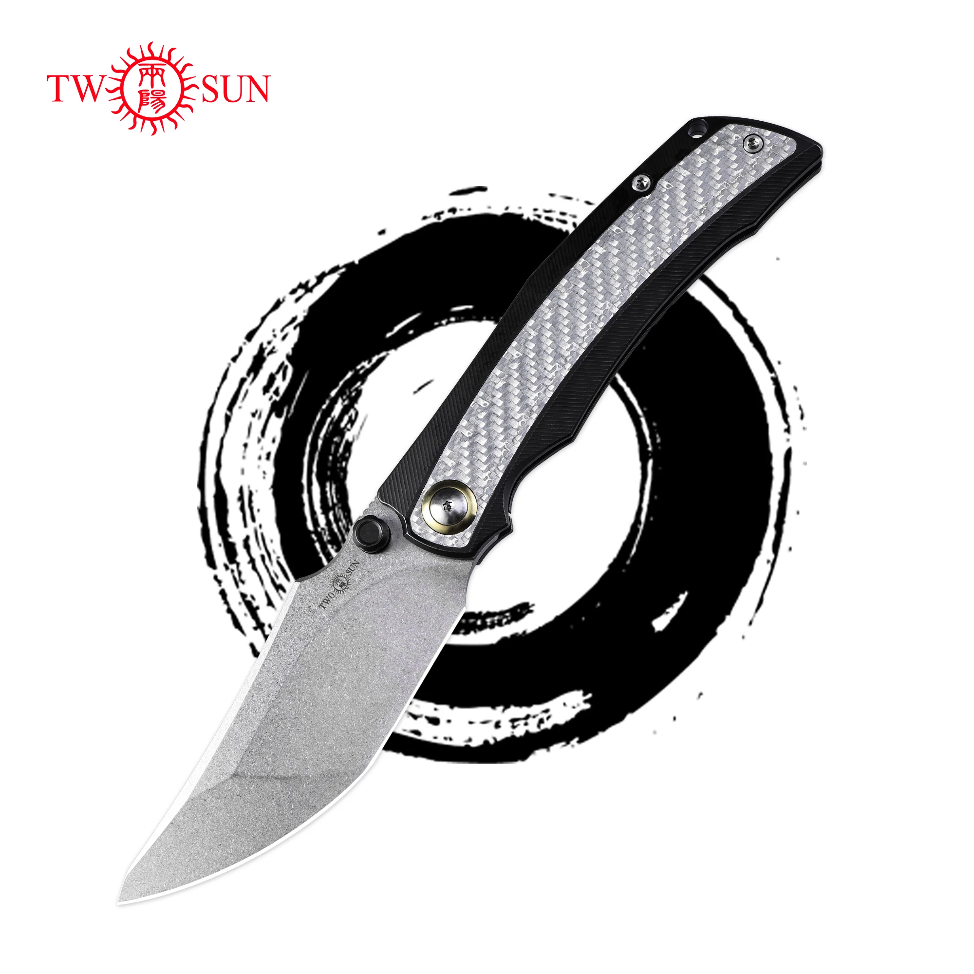 

TWOSUN TS554 Складной нож 14C28N Стальное лезвие Профессиональный военный тактический нож Керамический шарикоподшипник TC4 Титановая ручка