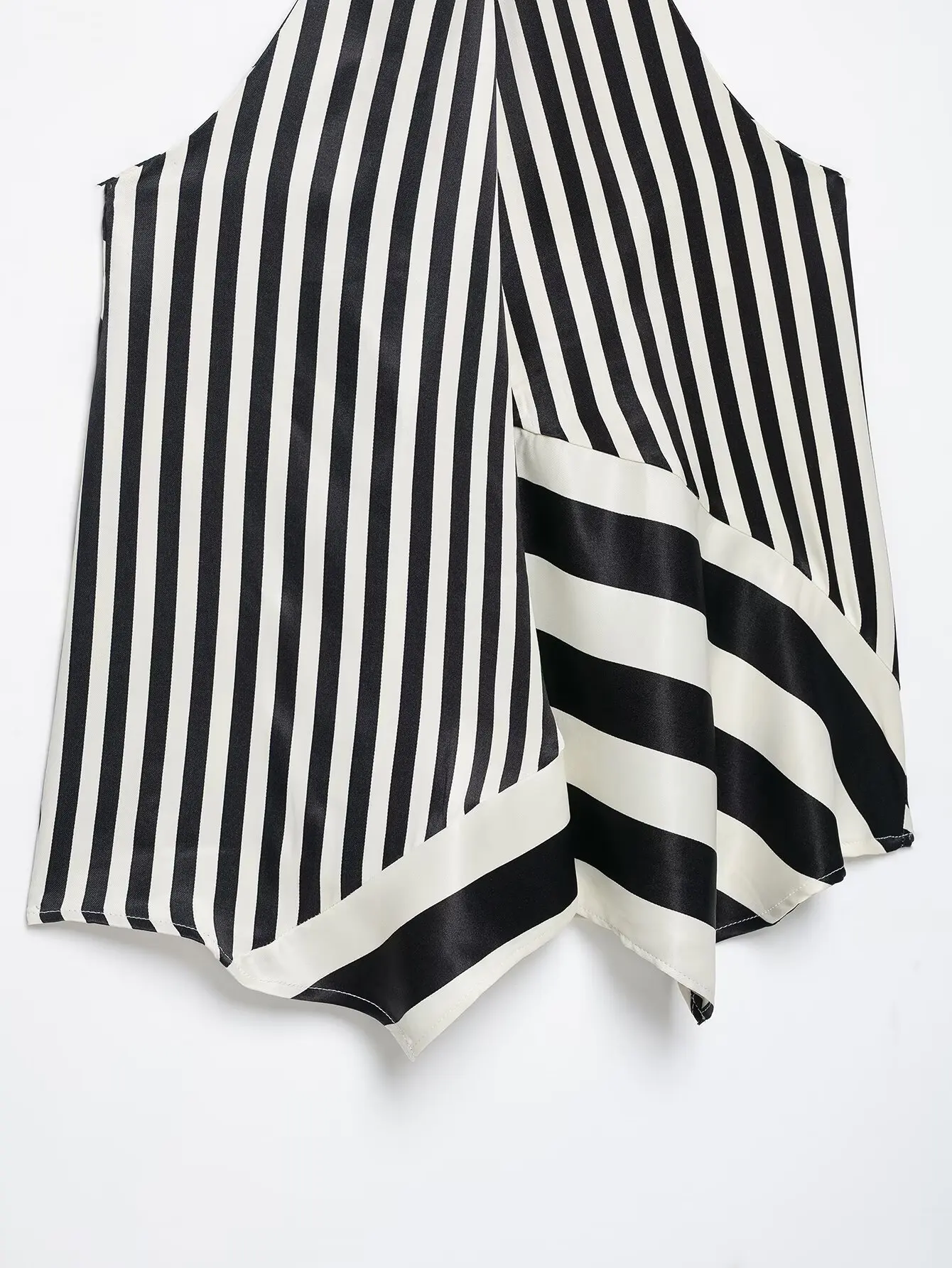 TFMLN 2026 Damen Gestreiftes Neckholder-Top und Hosen-Set Ärmelloses Rückenfreies Kreuzhals-Oberteil Weite Hose Kontrastfarben Damenanzüge – Detail 6