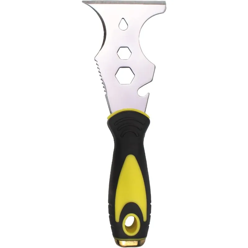 15-in-1 Stainless Steel Putty Knife, Multi Use Paint Scraper Tool, Wallpaper Can Opener for Paint Roller Cleaning & Home DIY