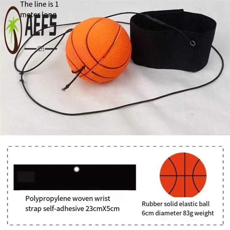 

AEF5-6 Pcs Wrist Return Ball Sports Wrist Ball Includes Basketball, Baseball And Football On A String Rubber Rebound Ball