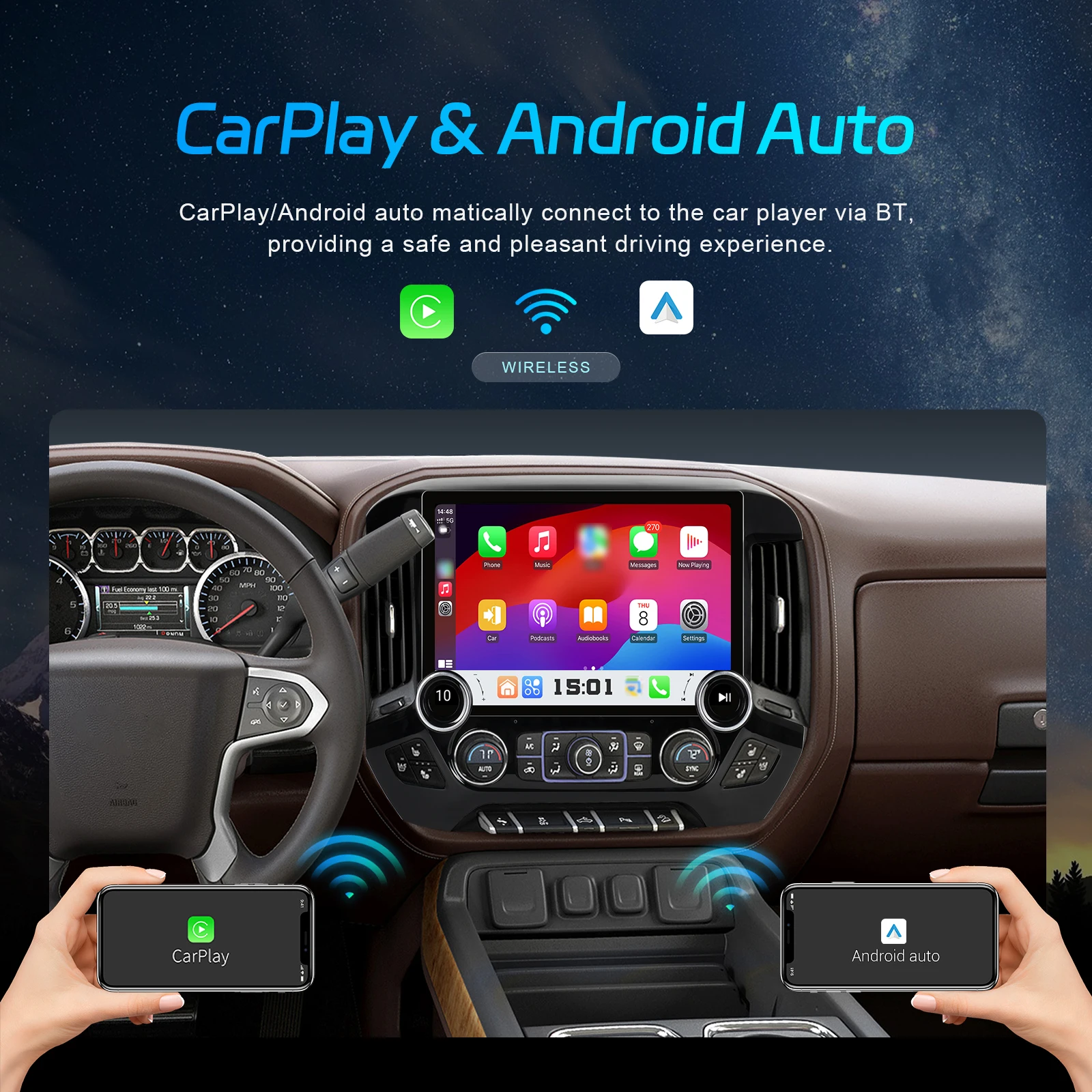 Podofo 2din Android Car Radio For Chevrolet Thorod 2013-2019 4+64G Wireless Carplay Autoradio Bluetooth WIFI RDS Navigation