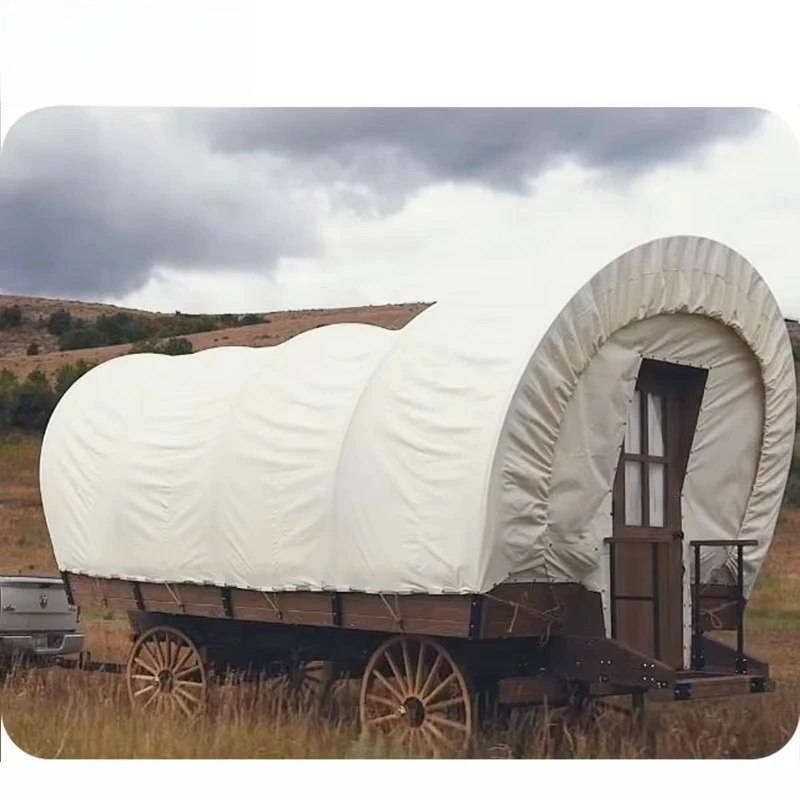 High-end Homestay Luxury Wagon Tent Removable Wagon Carriage Tent Suitable Prefab Houses for Outdoor Camping