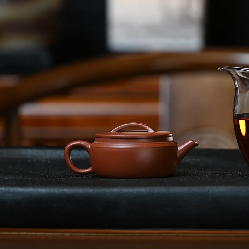 Authentic Yixing Zisha By A Famous Artisan Crafted From Original Ore Semi-Handmade Made Of Old Red Clay Hanwa 140Ml Kung Fu