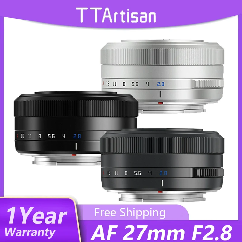 

TTArtisan 27mm F2.8 Auto Focus Camera Lens Fujifilm X/Sony E/NIKON Z Mount For XA7 XT30 zve10 27mm fuji Black Sliver Titanium