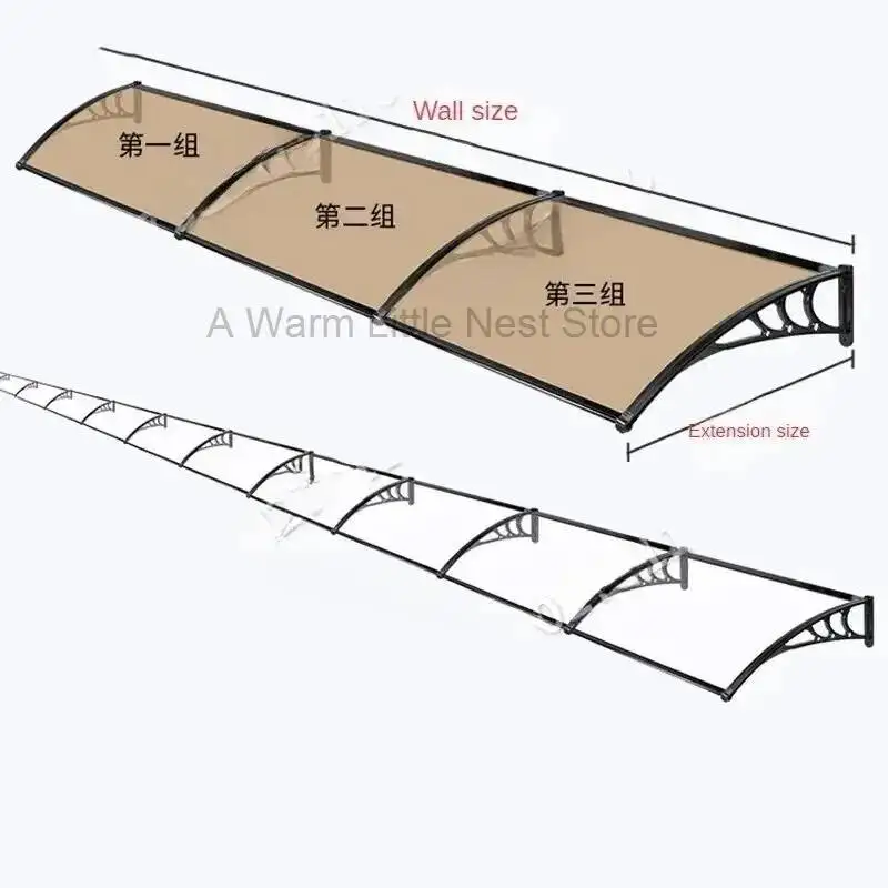 Head Design Door Awning Silent for Strong Durable Panel Rain Awnings Modern Household Aluminum Alloy Awnings for Outdoor Eaves
