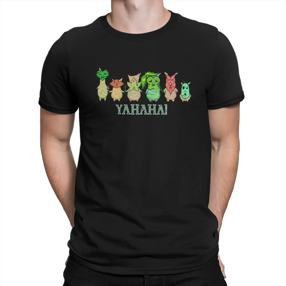 Summer harajuku custom Korok Yahaha Men 100% Cotton Vintage T-Shirt Round Collar Z-Zelda Tee Short Sleeve Clothes Gift Idea