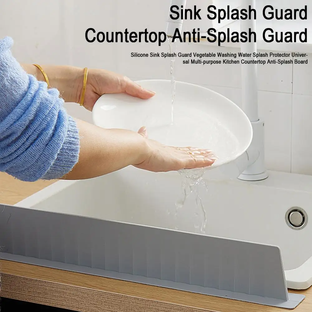 Silicone Sink Splash Guard Vegetable Washing Water Splash Protector Universal Multi-purpose Kitchen Countertop Anti-Splash Board
