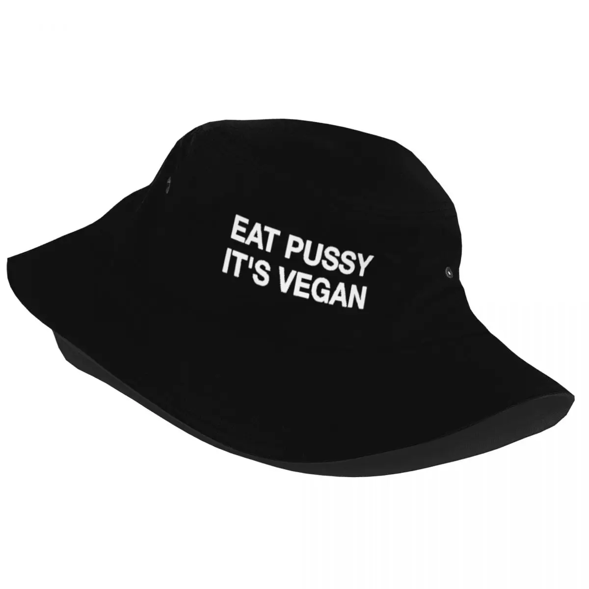 Eat Pussy Its Vegan Bucket Hats for Girl Summer Travel Sun Hat Style Foldable for Camping Fishing Cap Headwear