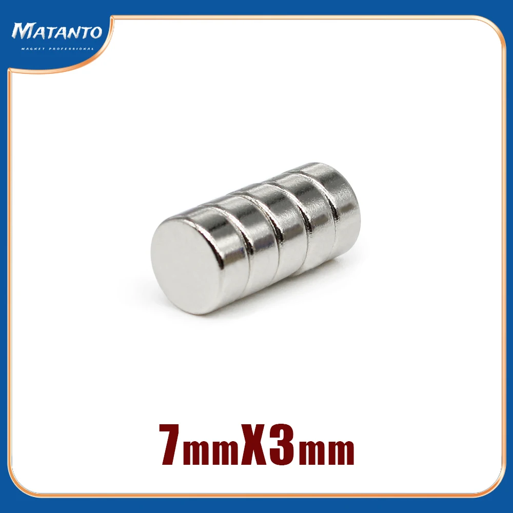 20/50/100/150/200/500PCS 7*3 mm Round Rare Earth Neodymium Magnet 7x3mm 7x3 Strong Small Magnetic Magnets For Craft 7mm x 3 mm