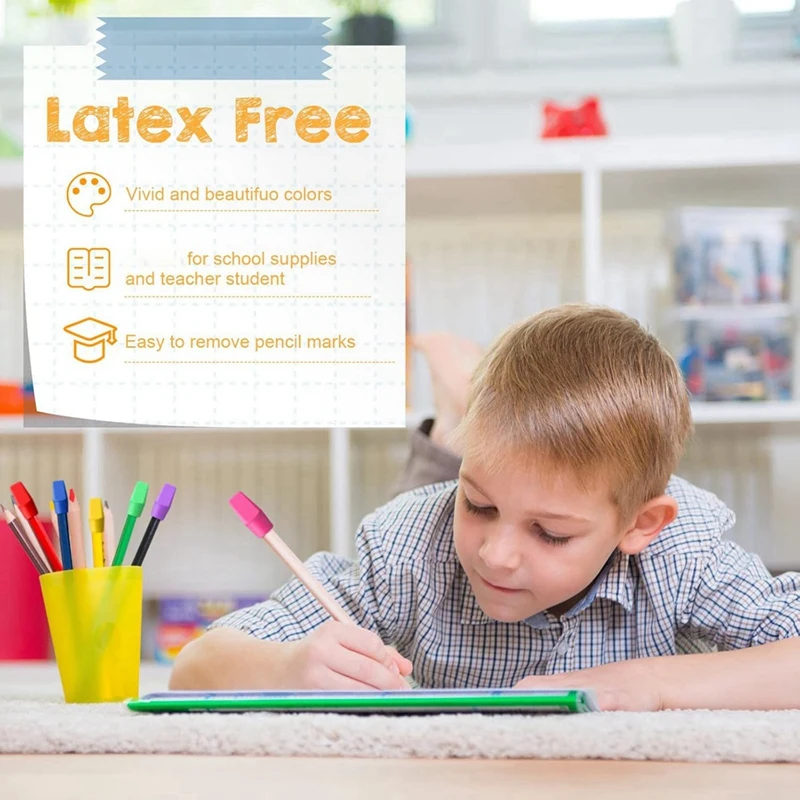 Forro Forma Lápis Eraser Caps, Látex Free Toppers, 500pcs