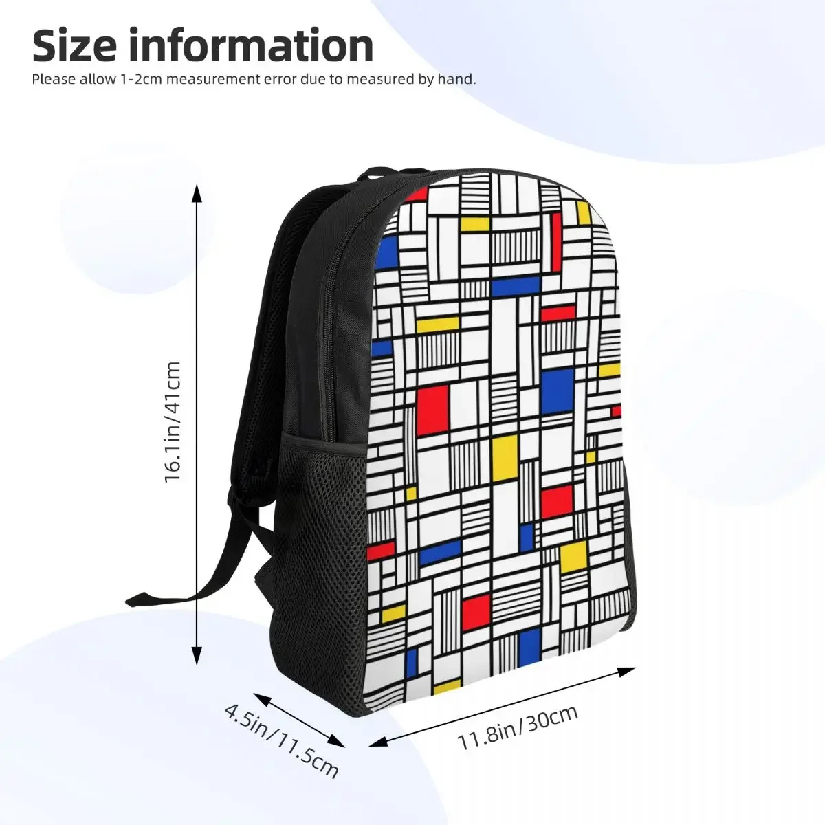 Custom Map Lines Mond Geometric Travel Backpack Men Women School Computer Bookbag College Student Daypack Bags