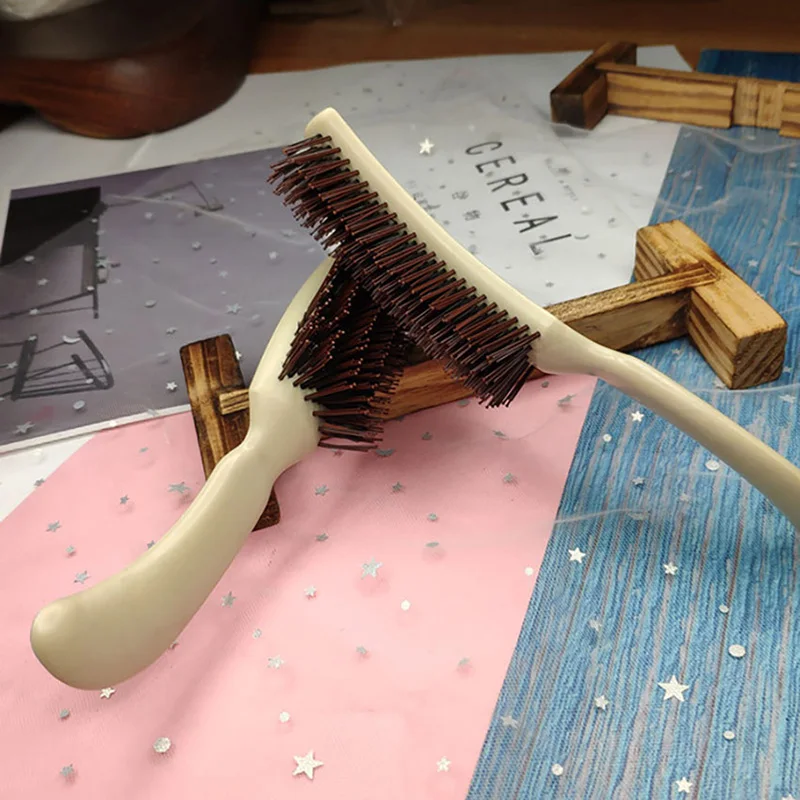 S على شكل مشط الشعر الراتنج فروة الرأس تدليك أمشاط ماكياج تصفيف الشعر فرشاة مكافحة زلة مقبض DIY بها بنفسك تصفيف الشعر العناية مشط أدوات