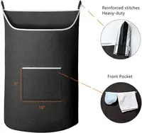 XL Hanging Laundry Hamper Bag Black Door Hanging Hamper with Large Openging  Door Laundry Basket - Image 4